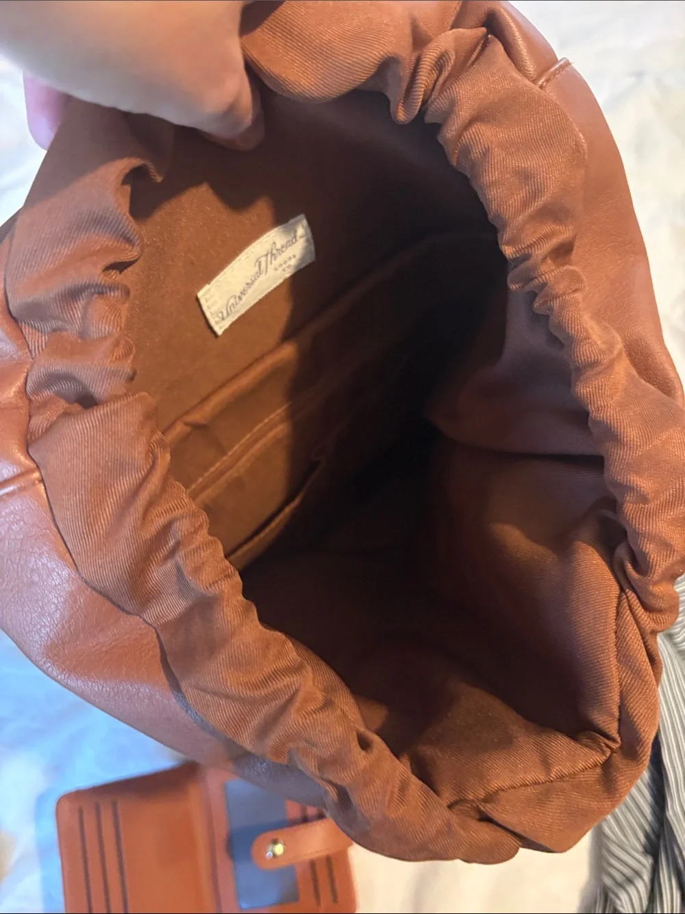 Women’s Brown Faux-Leather Casual Backpack
